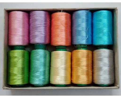 Set Lot of FLUORESCENT 150/2 Denier Viscose Rayon Thread Yarn Hand Machine Embroidery